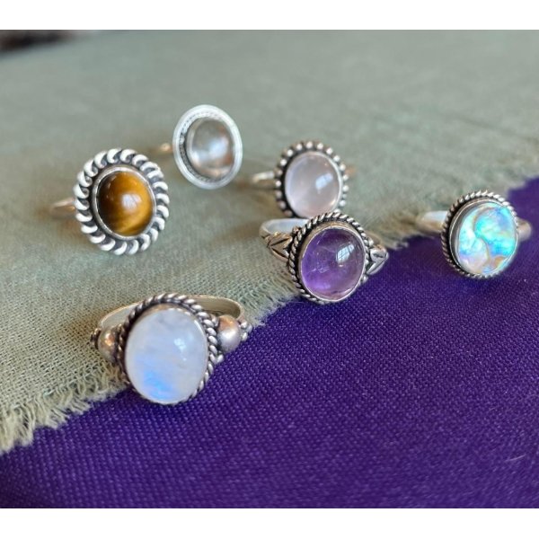anillo hindu alpaca baño plata