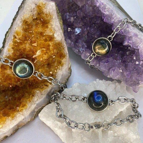 pulsera labradorita acero quirurg