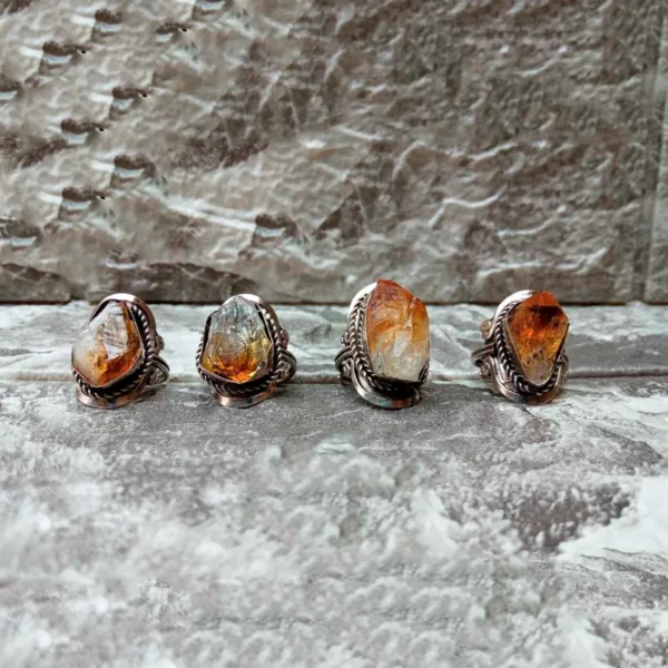 anillo alpaca regulable piedra bruto
