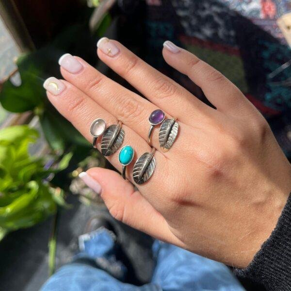anillo alpaca hoja