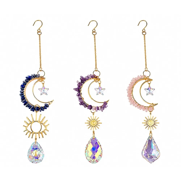 colgante luna con piedra
